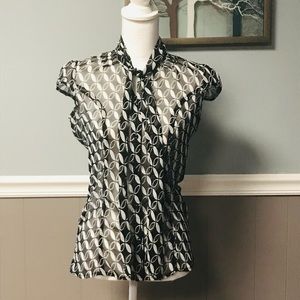 Charlotte Rouse Transparent Black & White Blouse